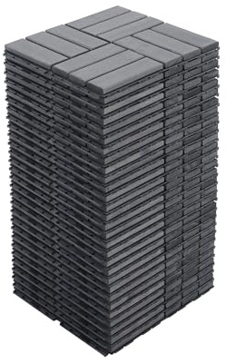 30 PCS Light Gray Acacia Wood Interlocking Deck Tiles, 12 x 12 Outdoor Checker Pattern Flooring for Patio, Balcony, Porch, Garden, Poolside