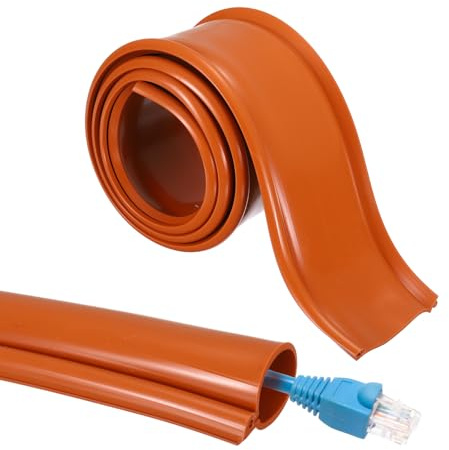 QUARKZMAN 3.3ft Gaine De Gestion De Câble, 0.8 Pouce DI Couverture Flexible De Dissimulation De Fils Protecteur Isolant À Clip pour sous-Station, Réseaux Électriques Haute Tension, Rouge