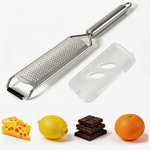 Lemon Zester Grater Tool, Garlic Grater and Cheese Grater, Stainless Steel Kitchen Grater for Daily Meal Preparation Such as Garlic, Chocolate, Nutmeg and Vegetables