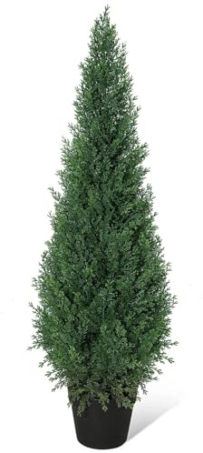 Litake Künstliche Zeder Pflanze 120cm Kunstpflanze Zedernbaum,Grüne Kiefer,Kunstbaum Outdoor UV Geschützt für Home Wohnzimmer Schlafzimmer Büro Deko （1 Pack）