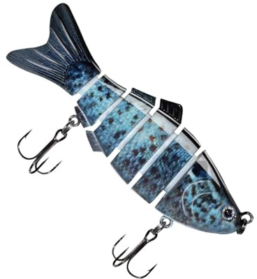 Generisk abborre | 6-delad fiskdesign med | Hårda glide baits, för sportfiskare, nybörjare, båt, spinnfiske, damm, flod