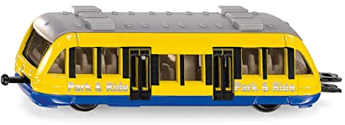 siku 1013, Nahverkehrszug, Metall/Kunststoff, Gelb/Blau, Standard-siku-Eisenbahnkupplungen zum Verbinden mit anderen Zügen