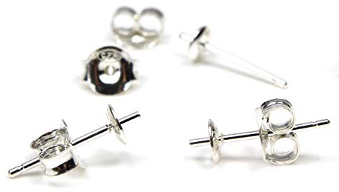 NaturSchatulle Ohrstecker Rohlinge 100% 925 Sterling Silber Butterfly Verschluss I 10 Paar I Ohrringe Basteln DIY Schmuckherstellung Nickelfrei