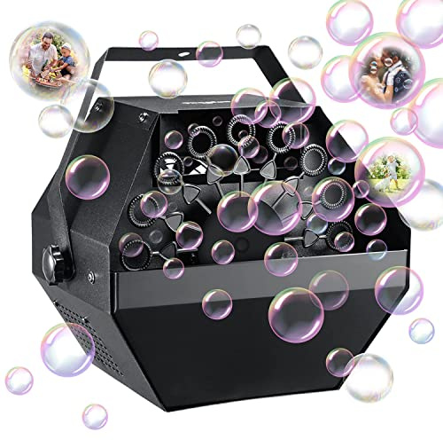 Theefun Bubble Machine: 750ML Metal Automatic Bubble Maker, Portable Professional Bubble Blower Operated by Plug-in Big Bubble Machine for Parties Stages Weddings Indoor and Outdoor Use