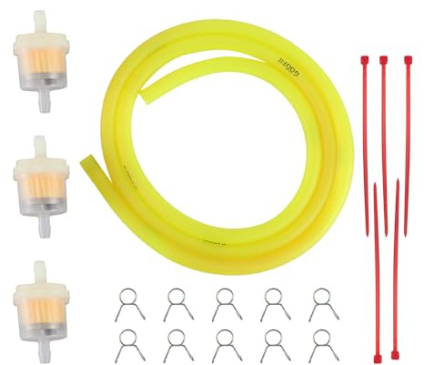 GOOFIT Linea di Filtro del Carburante per Motociclette Pinze di Molla Pinze Tubo Tubo Dia Interno Olio Benzina Sostituzione per Motocross ATV Scooter Giallo