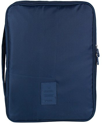 Elonglin Organiseurs de Bagage, Housse pour Chemise Voyage, Organisateur de Cravate de Chemise, Poche Portative d'emballage (Bleu Foncé)