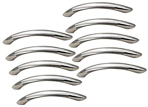 EBETA E 20er Silber Schubladegriff Möbelgriffe Relinggriffe, Bogengriffe Küchengriff Schrankgriffe Stangengriffe aus Gebürsteter Edelstahl (10 Stück, 64 MM)