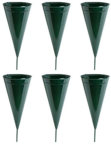 Metallkegel-Friedhofsvase, 6er-Pack, Grün