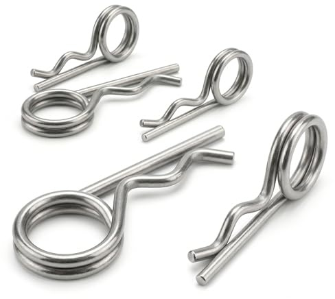 PROTECH Federsplint 5,0 x 80mm Edelstahl A2 (V2A) Rostfrei | Federstecker, Sicherungssplint, Stecksplint für Bolzen, Achsen & Maschinenbau | 5 Stück
