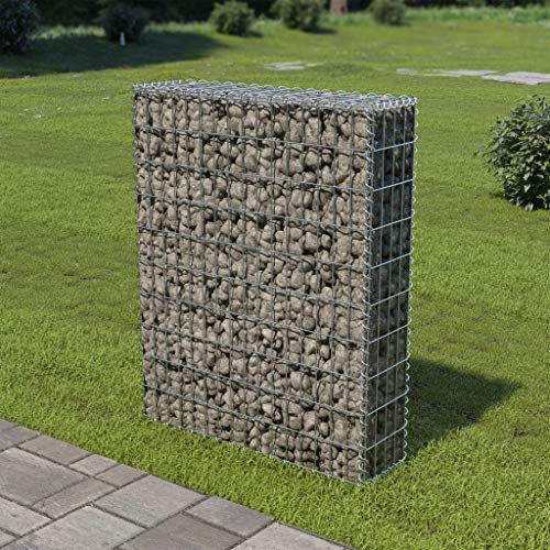 Festnight Gabion pour Pierres | Gabions Métalliques Déco Jardin | Mur à Gabion avec couvercles Acier galvanisé 80x20x100 cm