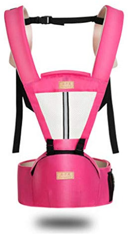 MINASAN Baby Carrier Ergonomischer Hüftsitz Leichter und atmungsaktiver mehrteiliger dorsaler, ventraler, Verstellbarer Rucksack für den Schutz von Neugeborenen und Kleinkindern (Rosa, Einheitsgröße)