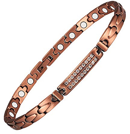 Kupfer-Magnetarmbänder für Damen, zur Schmerzlinderung bei Arthritis, starke Magnete, Muttertagsgeschenk (20 cm) (6,5 mm)