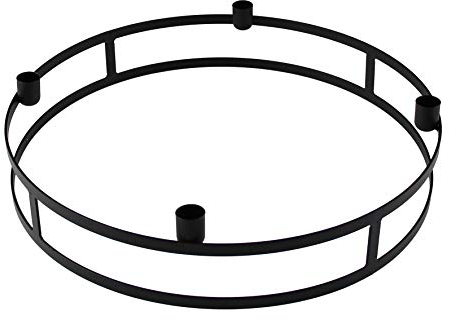Kerzenring Topino schwarz Metall D 30 cm H 9 cm für 4 Stabkerzen Kranzring Adventskranzring Kerzenhalter Kerzenständer