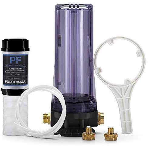 PRO+AQUA Premium Dual RV/Marine Water Softener Regeneration Kit and Water Filter, Reduces Bad Taste, Odor, Sediment, Chlorine