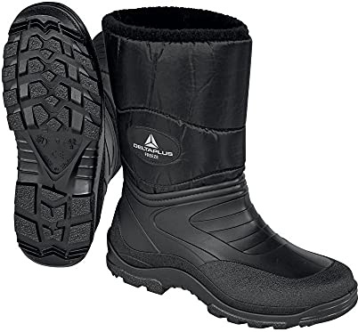 Deltaplus Freeze Half Wellington Boots - Thick Polyester Fur - Slip Resistant - Color: Black - Size: 11