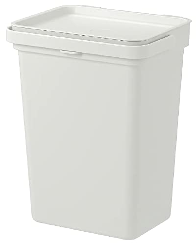 I-K-E-A Kitchen Recycling Bin With Lid Stackable Waste Organiser Durable Material Storage Bin Light Grey 10L