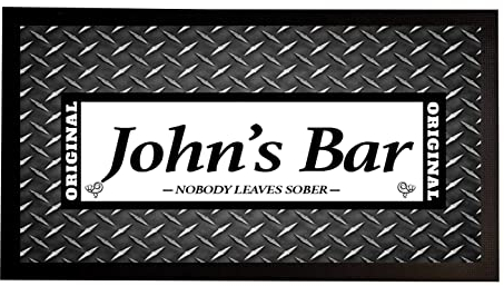 Tapis de bar personnalisé - Effet grille métallique - Pour pubs maison, bar - E13
