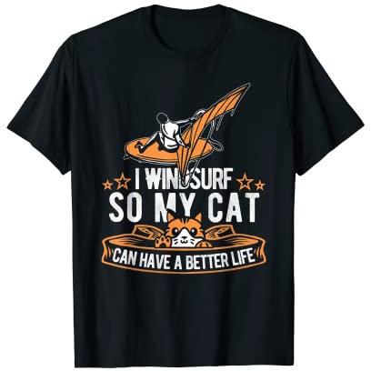 Windsurfen Katze Windsurfing Surfbrett - Windsurfer Windsurf T-Shirt