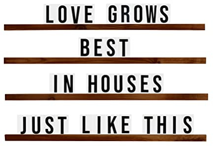 LibertyTradeCo XL LETTERBOARD Customizable Statement shelf Letter Ledges | Changeable Wooden Wall Menu Board | 2 Color Options & Sizes | Choose From 132 OR 264 Characters | Ledges Set