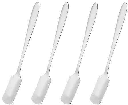 uxcell 4Pcs Stainless Steel Mini Espresso Spoon 5 Inch Coffee Spoon Dessert Spoons Mini Stirring Spoons Ice Tea Spoons for Coffee Ice Cream Tea Sugar, Silver
