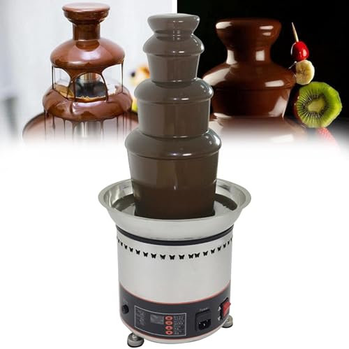 Fontane Cioccolato Elettriche, Fontana Fonduta Cioccolato Commerciale a 4 Livelli, per Attrezzature per Buffet per Feste di Nozze, Macchina Sciogliere Il Cioccolato in Acciaio Inossidabile