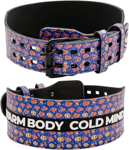 WARM BODY COLD MIND Premium Gewichthebergürtel aus Leder (10cm) für Krafttraining - Gym Gürtel für Gewichtheben, Crossfit, Bodybuilding, Fitness, Powerlifting Weight Lifting Belt für Damen und Herren