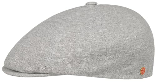 Mayser Wallace Flatcap Schirmmütze meliert Made in EU Damen und Herren Frühling Sommer hellgrau 55 cm