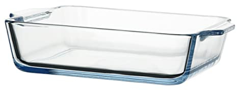 Zerodeko Non-Stick Glass Baking Dish Pizza Baking Tray Pans Oven Freezer Safe Easy Clean