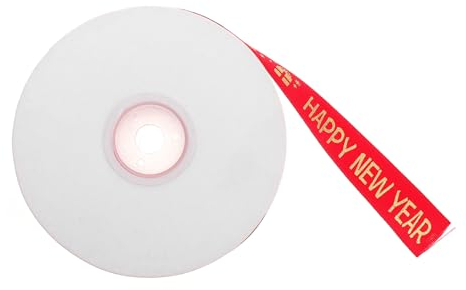TEHAUX Neujahrsband Frohes Jahr 20mm Polyester Geschenkband Dekoband Für Selbstgemacht Bastelarbeiten Geschenkverpackung Haarschmuck