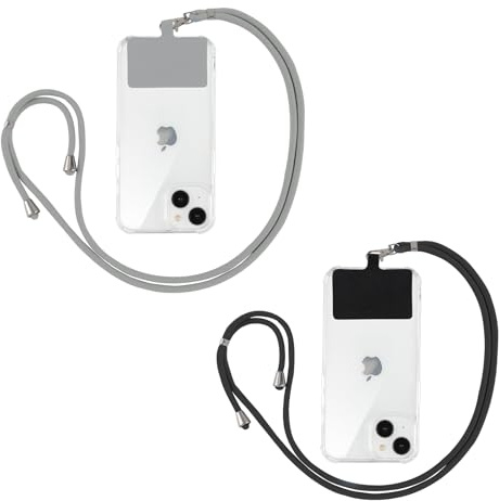 Yoedge Universelle Lanières de Téléphone en Bandoulière avec Patch, Adjustable Réglable Amovible en Nylon Pendentifs Collier de Longe Porte-clés Cordon pour Plupart de Téléphones Intelligents