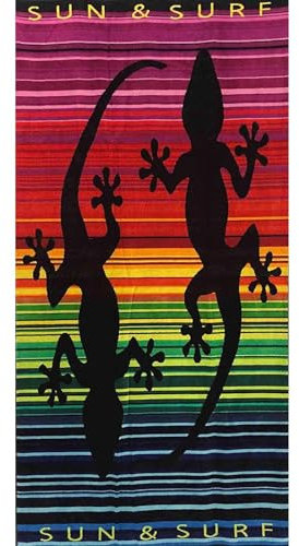 IL BOTTEGONE Telo Mare In Morbida Spugna Jacquard Antisabbia Spiaggia Piscina 100% Pregiato Cotone (Sun & Surf, 90x165 cm)