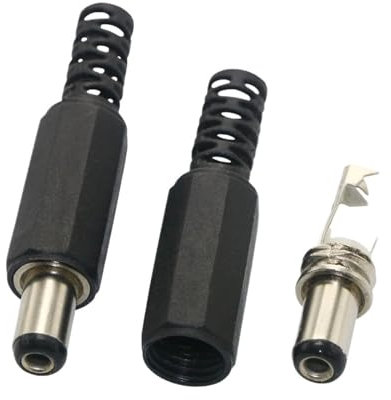 10 PZ 24 V 12 V 3A Plastica Maschio + Femmina Presa Montaggio A Pannello 5.5x2.1mm Connettore di Alimentazione DC Forniture Elettriche 5.5 * 2.5(10PCS 5.5x2.1mm Male)