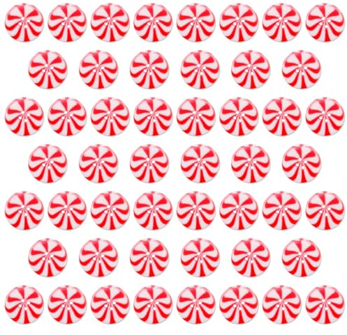50 Stück Knöpfe Weihnachten, Dekorationen, runde Weihnachtsknöpfe zum Nähen, 4 Löcher, Winter-Bonbon-Knöpfe zum annähen, Bunte Knöpfe zum Basteln, dekorative Kleidungsknöpfe, Weihnachts-Bonbon-Knöpfe