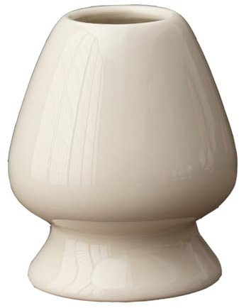 GNAUMORE Recipiente para Batidor de Matcha,Kit Matcha para la Ceremonia del Té,Elegante Soporte de Cerámica para Batidor Matcha,Chasen Holder,la Oficina y el Salón de Té,Blanco