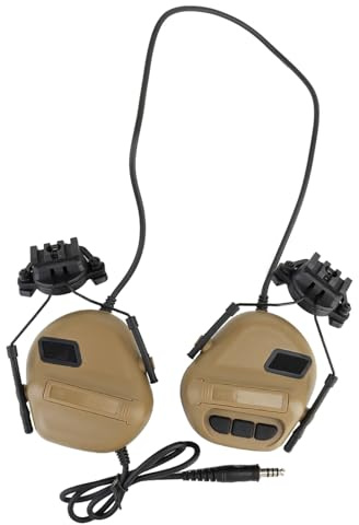 AHTCPO Tactical Headset with Microphone, Waterproof Hunting Shooting Headphones Earmuff Noise Reduction Function(Brown)