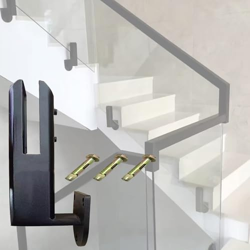 HDYZJQ Side Mount Glass Clamp for 3/8 Inch Glass, Square Glass Railing Bracket with Spigot Slots for Balcony Deck Stairs Patio, 8 2/8 In Tall Glass Panel Fence Clips(11 packs)