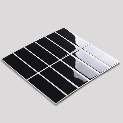 Minglez Dalle de Plafond Dalles de Plafond Décoratives, Faux-Plafond avec Bandes Grillagées, Panneaux Muraux en PVC Blanc pour Salle de Bain/sous-Sol, Panneaux de Plafond(Black,30 Pack)