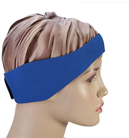 Fockety Bandeau d'oreille de Natation Bandeau élastique en Néoprène pour Enfants, Excellente élasticité avec Crochet en Forme de Boucle, Violet (M)