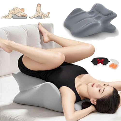 iuscacey 27°-Intimitätskissen für Paare – Keilkissen für mehr Vergnügen und Unterstützung – Sexkissen aus Memory-Schaum mit ergonomischem Design,Grau