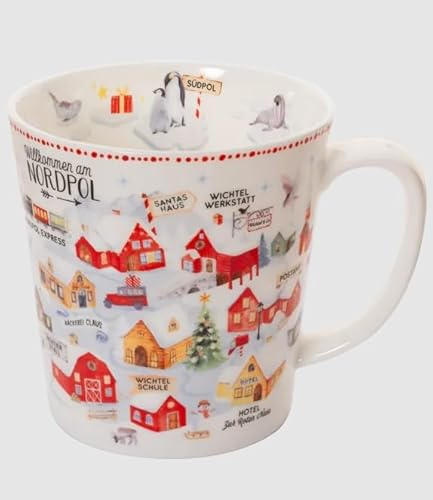 Kaffeebecher Grüße vom Nordpol, Kaffeetasse Tassen Teetassen Kaffeepott Henkelbecher, Tiere