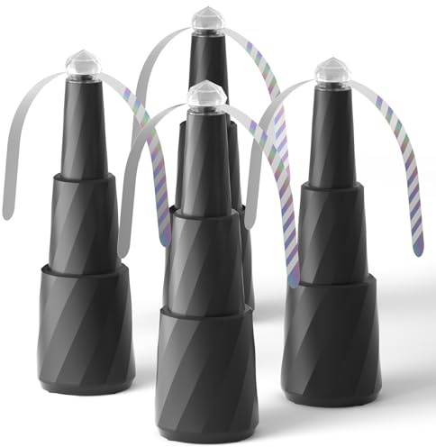 DTXDTech Juego de 4 ventiladores antimoscas automáticos y ultraligeros para mesa, terraza, jardín y restaurante, plegable, colgable, láminas suaves, protección contra insectos