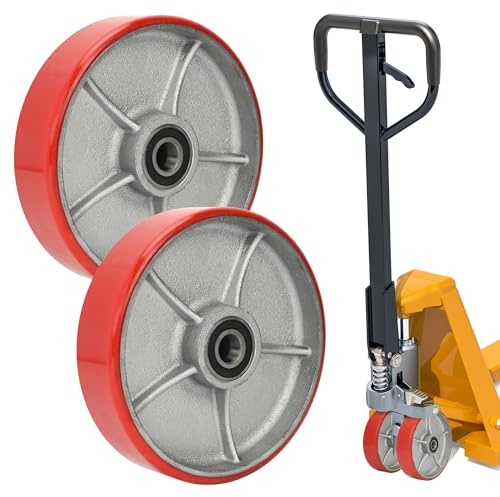 Wpokke 2 ruote per transpallet, Ø200 x 50 mm, ruota per transpallet in poliuretano, asse 20 mm, con cuscinetti a sfera, ruote di ricambio per transpallet a pallet, Pallet Trucks, transpallet a forche