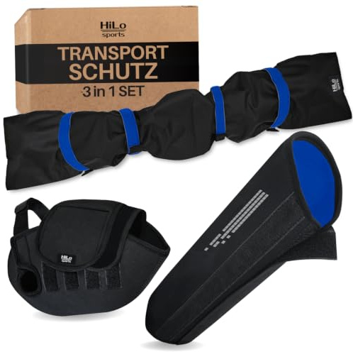 HiLo sports 3-teiliges E-Bike Transportschutz Set - Akku Schutzhülle, Motor Schutzhülle & Lenker Hülle - Elektronik-Schutz - Schützt vor Regen, Spritzwasser & Schmutz - Für alle Fahrzeuge (Blau)