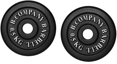 Bad Company Hantelscheiben aus Gusseisen I Gewichtsscheiben 30/31 mm für das Hanteltraining I 1 kg (2 x 0,5 kg)
