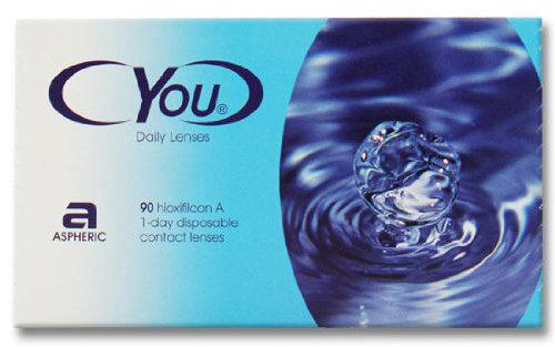 Cyou Daily Lenses Tageslinsen weich, 90 Stück / BC 8.7 mm / DIA 14.2 / -1,00 Dioptrien