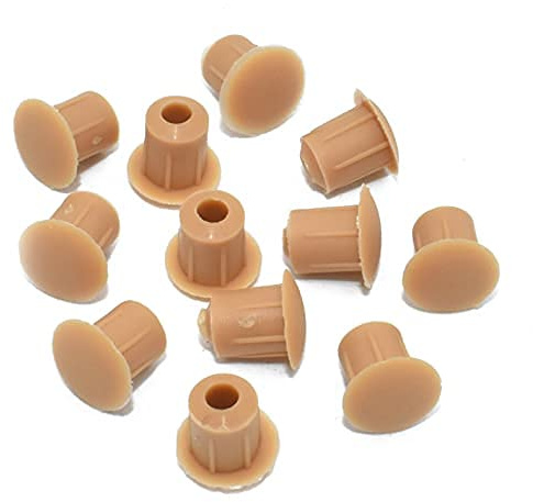 Falcon Workshop Supplies Ltd M5 (5mm) Drill Hole Cover Cap - Blanking Furniture Kitchen Cabinet Shelf (Buff Brown, 50)