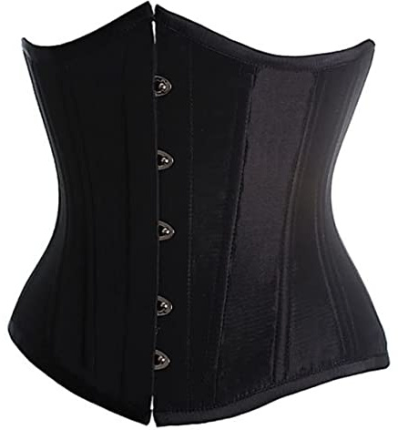 SZIVYSHI Dam underbröst satin spets up midja cincher korsett topp shaper bustier, svart, M