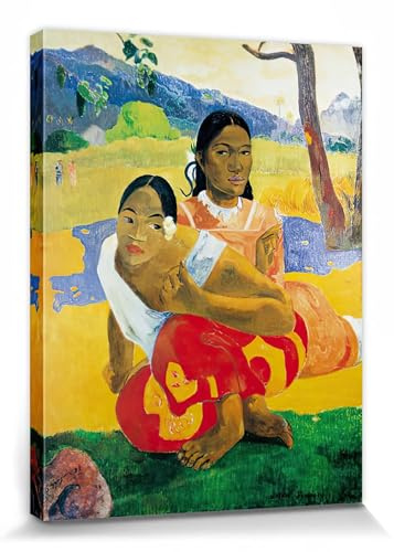 1art1 Paul Gauguin Poster Wann Heiratest Du? Nafea FAA Ipoipo, 1892 Bilder Leinwand-Bild Auf Keilrahmen | XXL-Wandbild Poster Kunstdruck Als Leinwandbild 80x60 cm