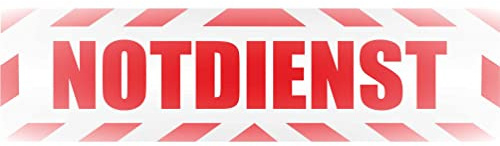 INDIGOS UG - Magnetschild Auto Notdienst mit Rahmen 30 x 8 cm reflektierend - Magnetfolie LKW Truck Transporter Baustellenfahrzeug Firmenwagen - flexibel abnehmbar, wetterfest