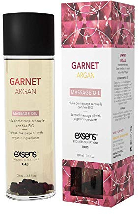 GARNET ARGAN - HUILE DE MASSAGE SENSUELLE CERTIFIEE BIO AVEC PIERRES SEMI-PRECIEUSES 100 mL